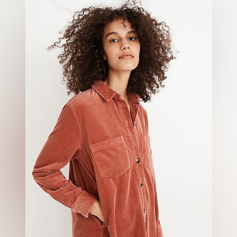 Madewell Corduroy Shirt in Pink